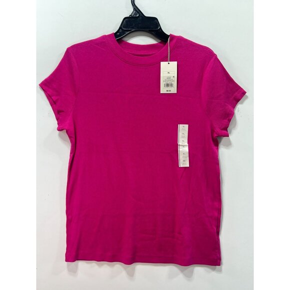 A New Day - Women's Slim Fit Short Sleeve Ribbed T-Shirt - Pink - Extra Large - Picture 3 of 15